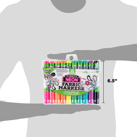 Picture of 31649 Tulip Brush-Tip Fabric Markers Neon 10 Pack