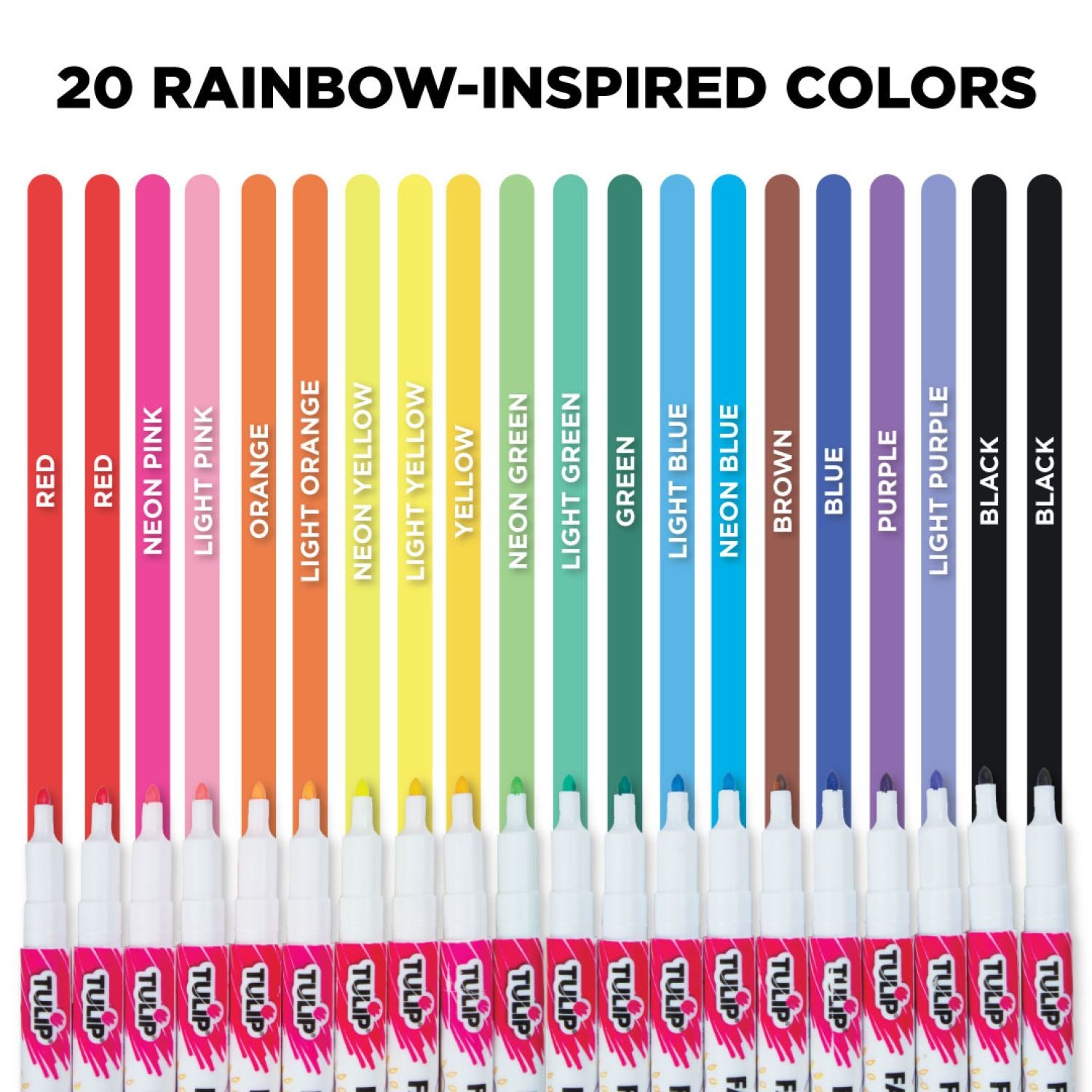 Picture of 28976 Tulip Fine-Tip Fabric Markers Rainbow 20 Pack