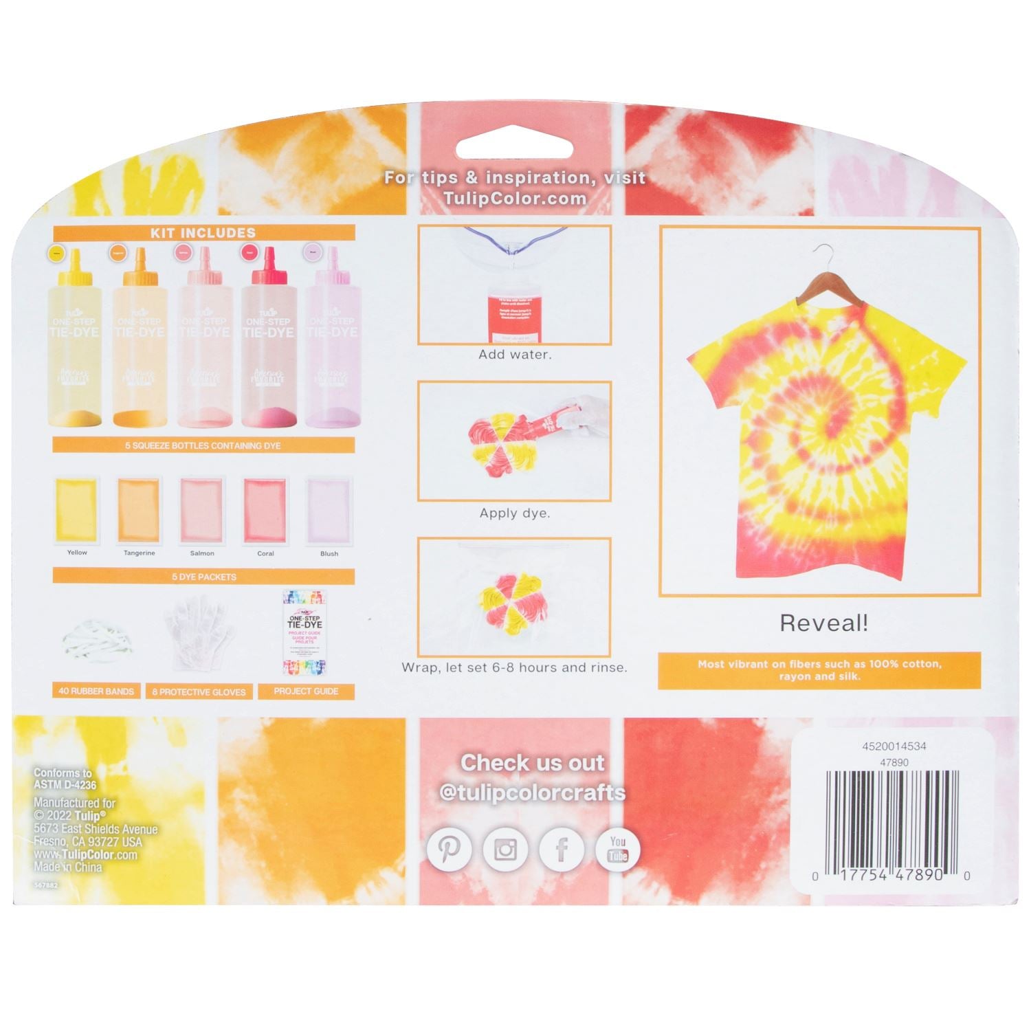 Tulip Over The Rainbow 15-Color One-Step Tie Dye Kit