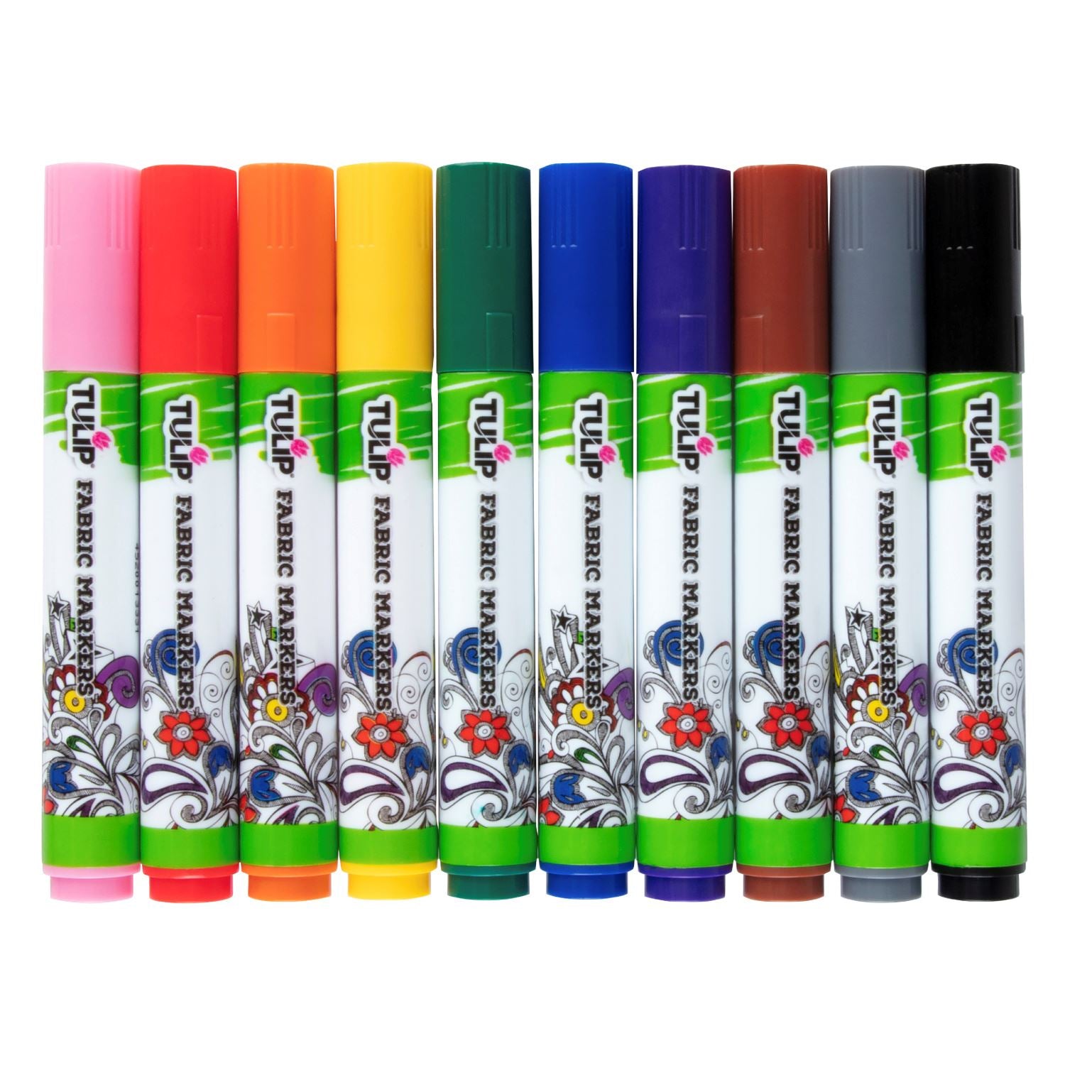 Tulip Brush-Tip Fabric Markers Rainbow 10 Pack - 2