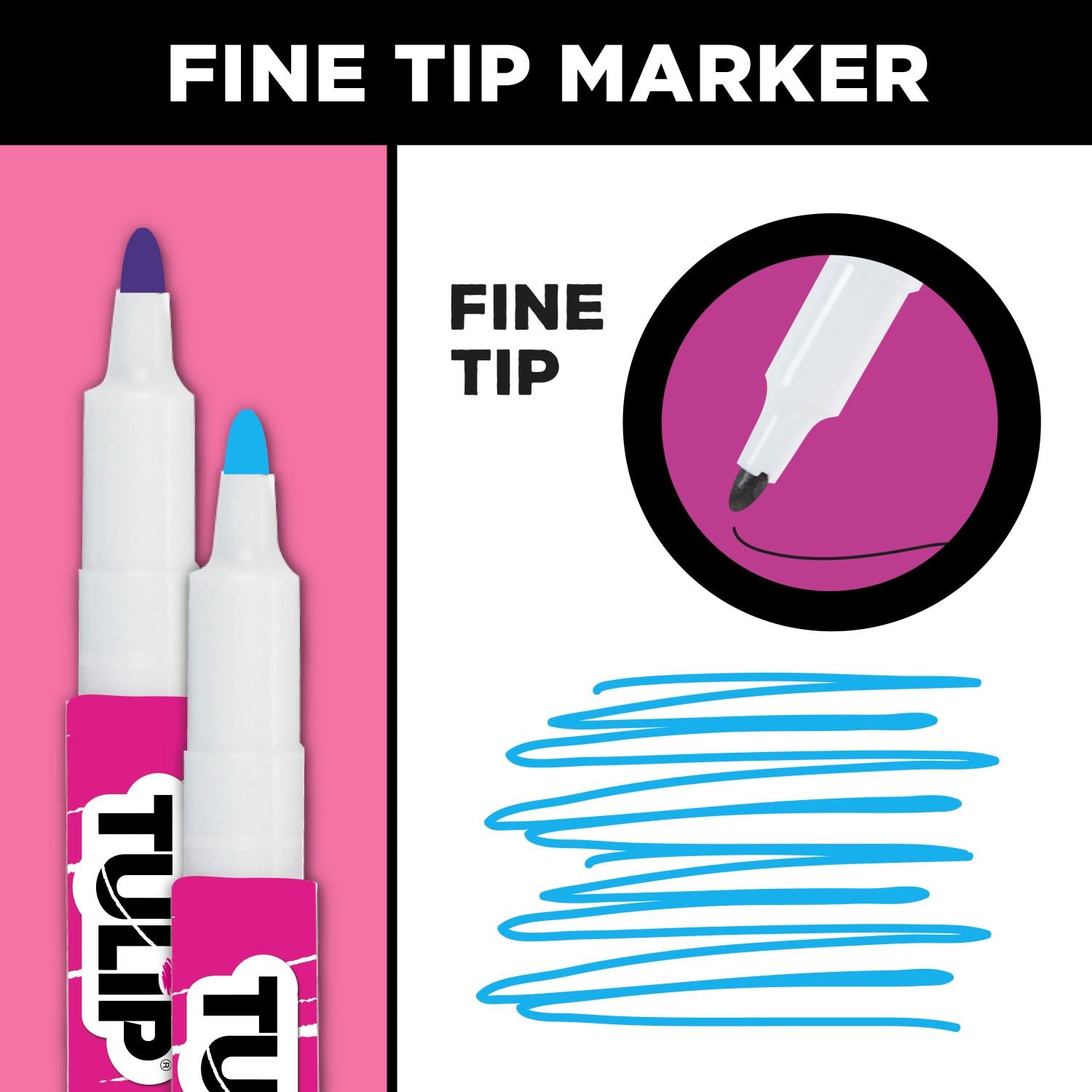 Tulip Fine-Tip Fabric Markers Rainbow 12 Pack - 5