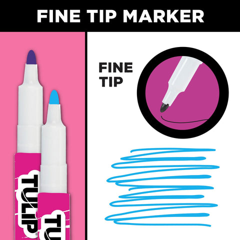 Tulip Fine-Tip Fabric Markers Rainbow 12 Pack