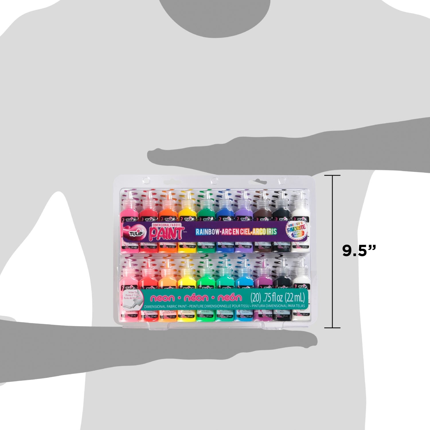 Tulip Dimensional Fabric Paint Rainbow & Neon .75 fl oz 20 Pack - 7