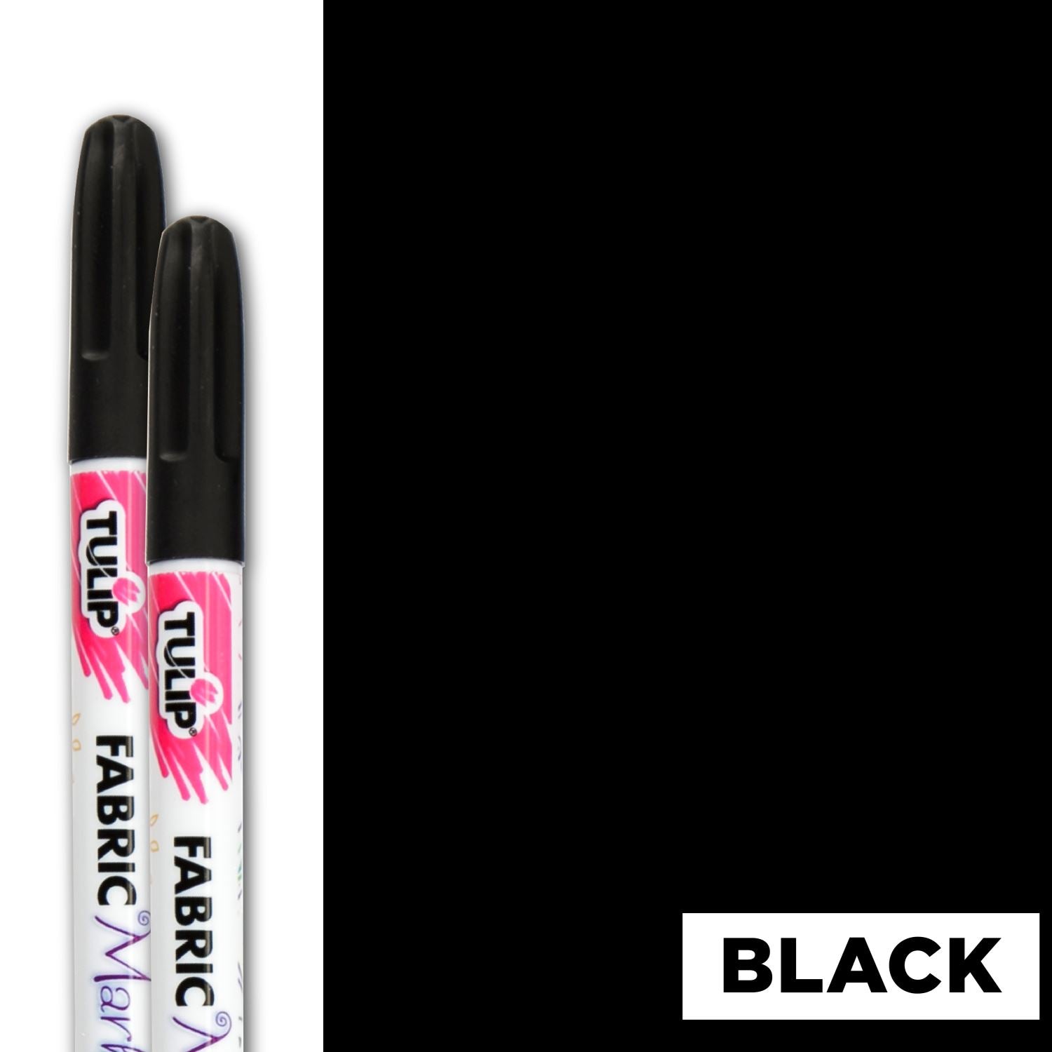 Black Fabric Markers 2 Pack Broad and Fine Tip | Water Resistant Ink No Steam or Iron Needed | Non Toxic Fabric Pens for Drawing Quilt Labels and Clo