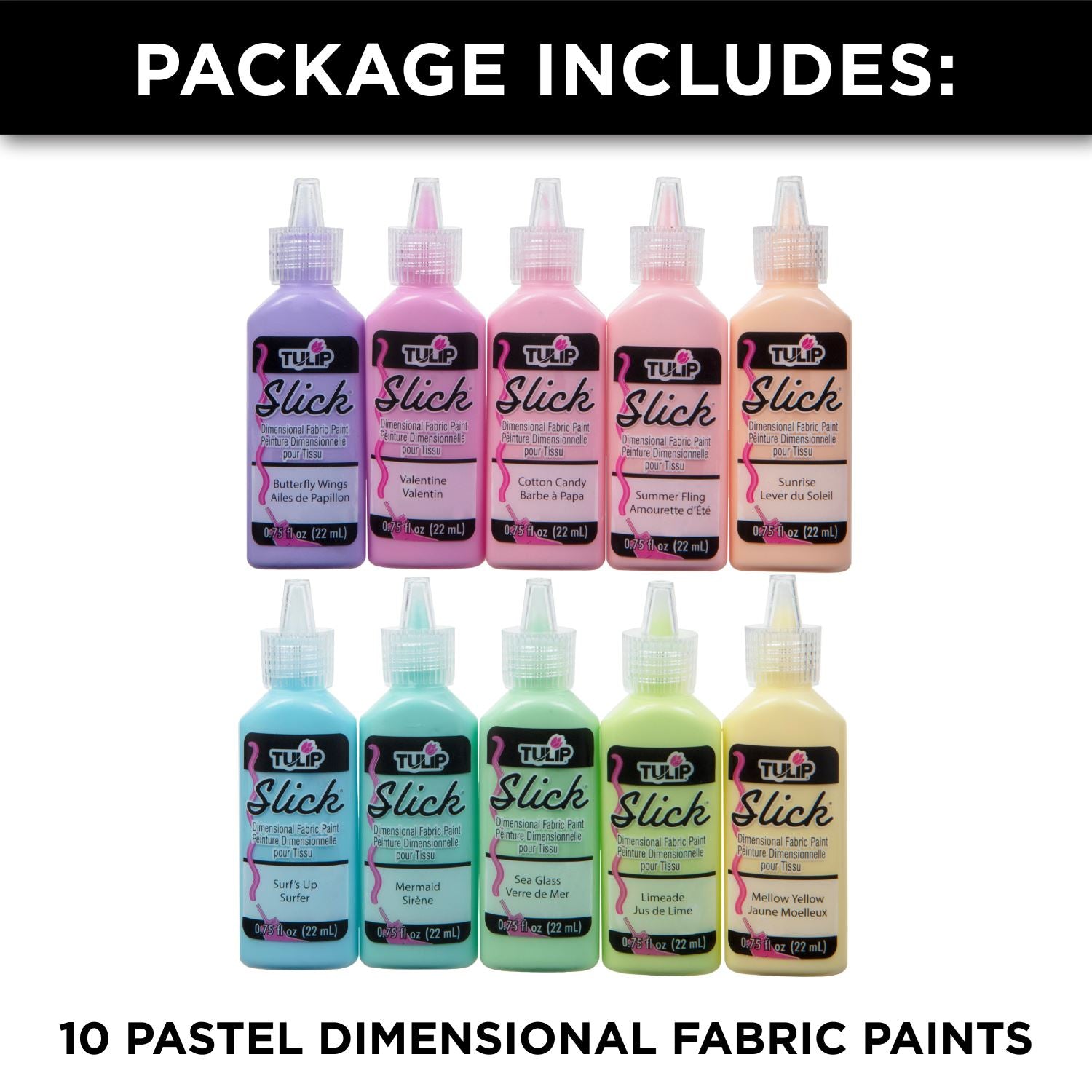 Tulip Dimensional Fabric Paint Slick Pastels 10 Pack - 2
