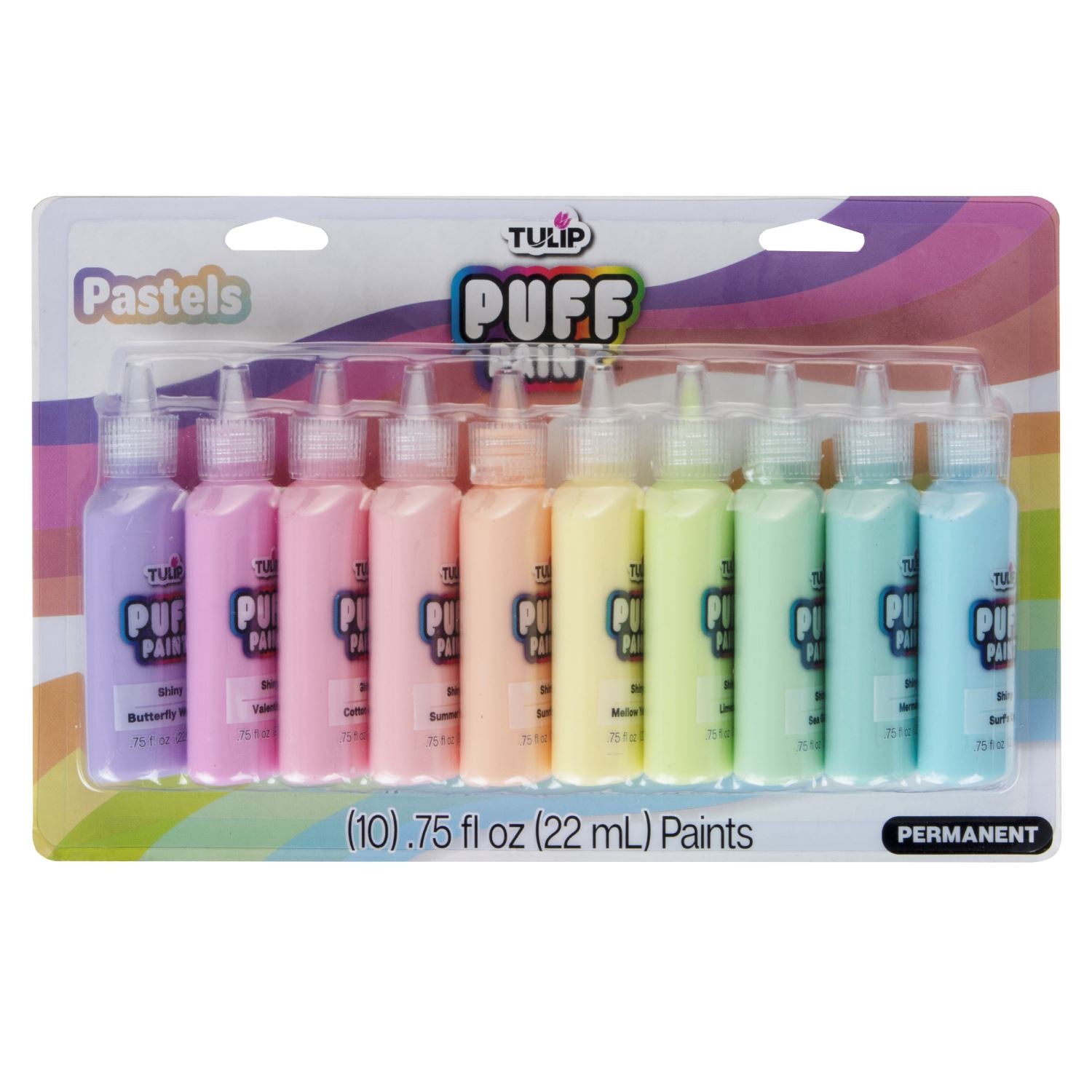 Tulip Puff Paint Pastels Shiny .75 fl oz 10 Pack - 1