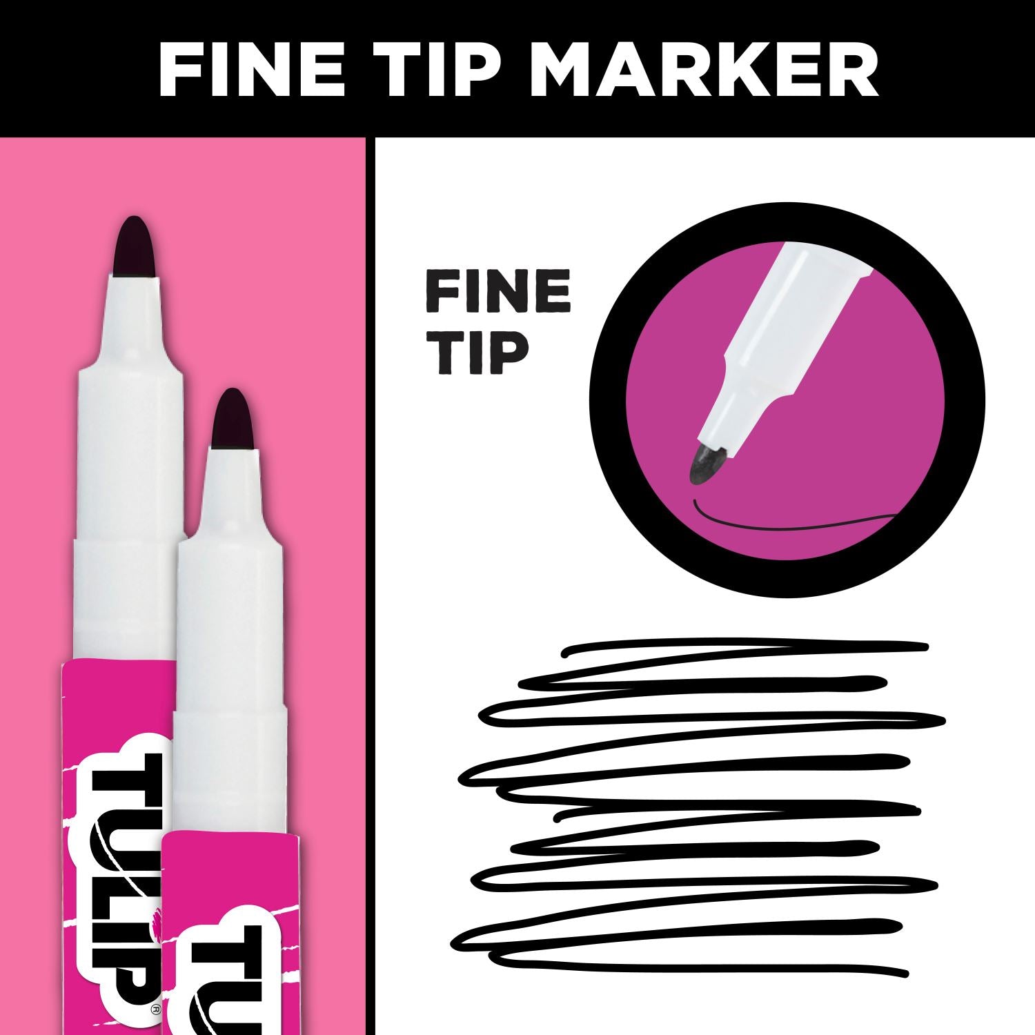 Tulip Fine-Tip Fabric Markers Black 2 Pack - 5
