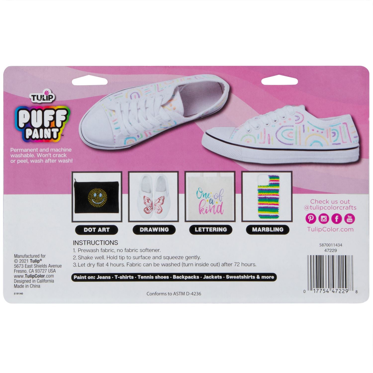 Puffy 3D Puff Paint, Fabric and Multi-Surface, Neon Pink, 1 fl oz 
