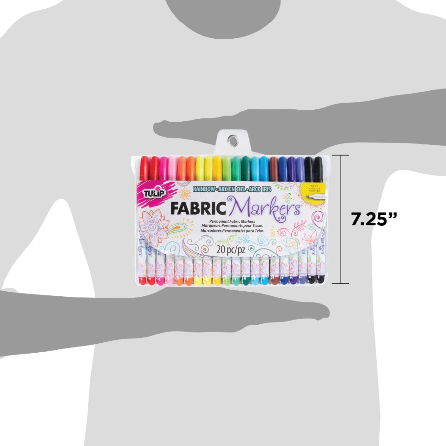 Tulip Fine-Tip Fabric Markers Rainbow 20 Pack - 8