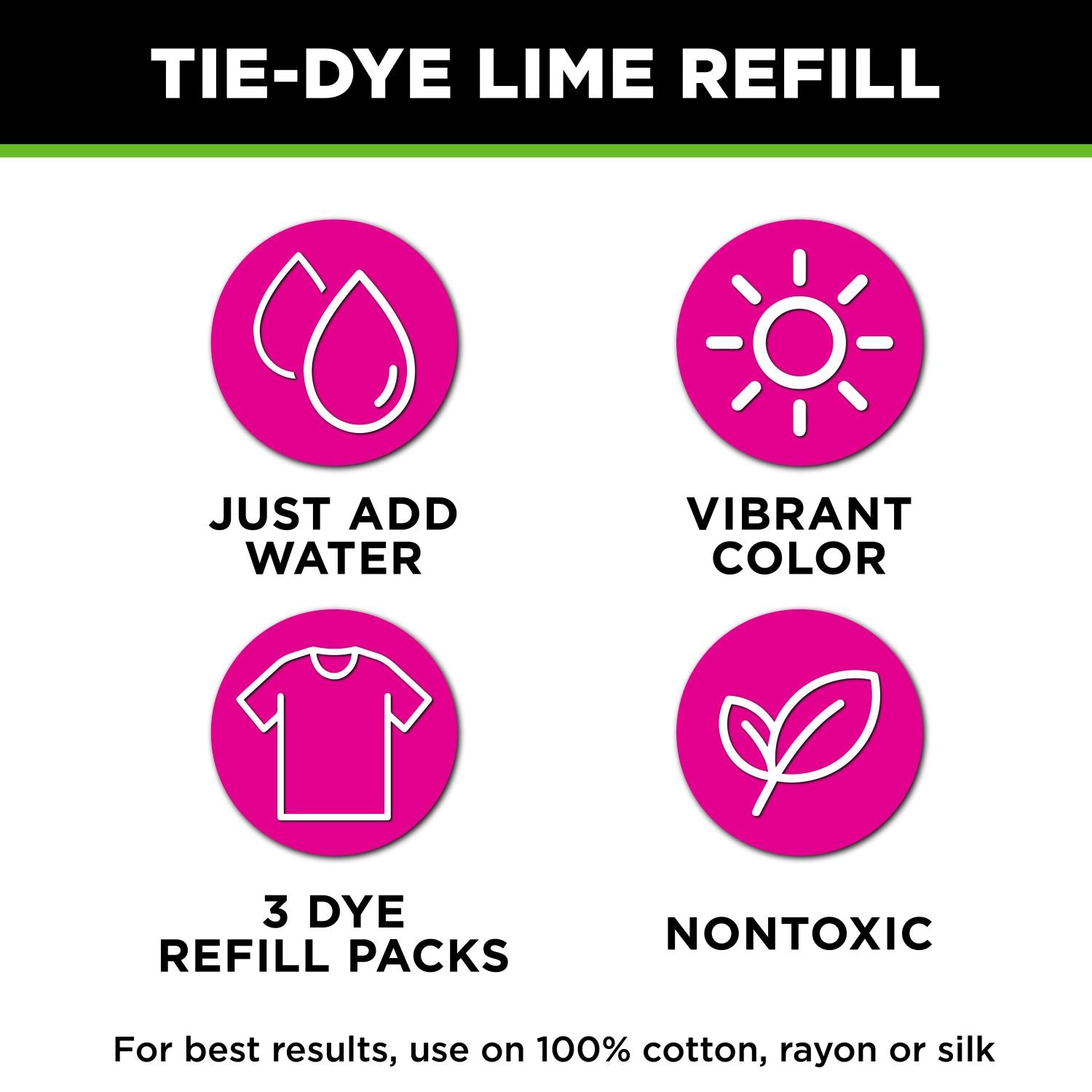 Tulip One-Step Tie-Dye Refills Lime Green - 3